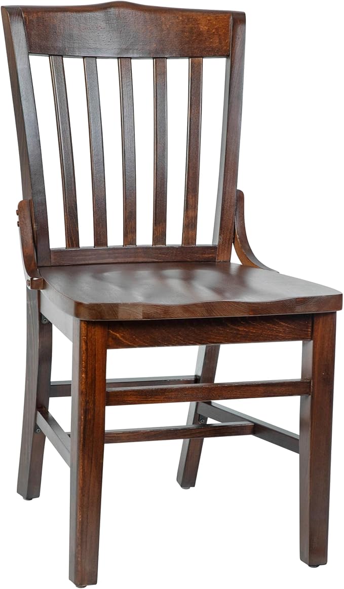 EMMA + OLIVER School House Back Walnut Wood Chair