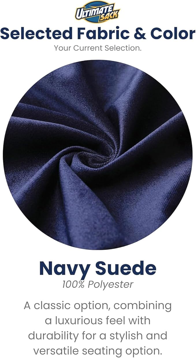 ULTIMATE SACK Kids Bean Bag Chair, Oversize Bean Bag Chair for Adults, Comfy Chair Bean Bag Couch Lounge Sofa Loveseat Furniture | Electric Blue Suede