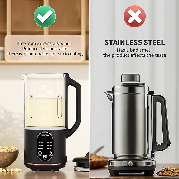 Nut Milk Maker, 35oz Automatic Milk Maker for Homemade Almond, Oat, Soy Milk, Plant-Based Milk and Non-Dairy Beverages, Milk Maker Machine with Delay Start/Keep Warm/Self Clean/Boil Water