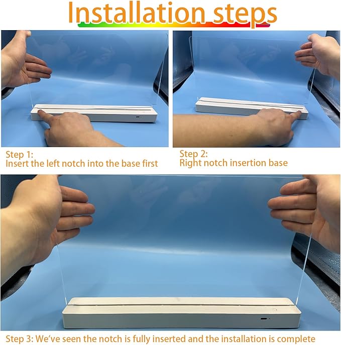 Clear Dry Erase Board, Rechargeable LED Acrylic Message Board, Acrylic Illuminated Dry Erase Board, Can be Used as Night Light for bar/Shop/Office/Holiday/Gifts (Horizontal13.7 * 8.2inch)