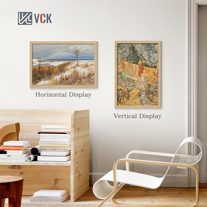 VCK 20x30 Poster Frame Set of 4 - Oak, Gallery-Quality Wood Picture Frames, 1.1-Inch Wide Border, Polished Plexiglass, Vertical or Horizontal Wall Display for Photo/Art/Prints, Natural Oak