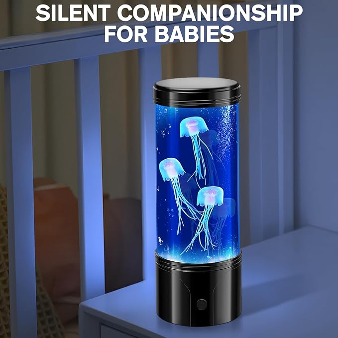 SENCU Jellyfish Lamp, LED Jelly Fish Light Lamp with 7 Color Changing USB Powered Relax Mood Aquarium Night Light Gift for Kids Men Women Home Office Table Room Decor