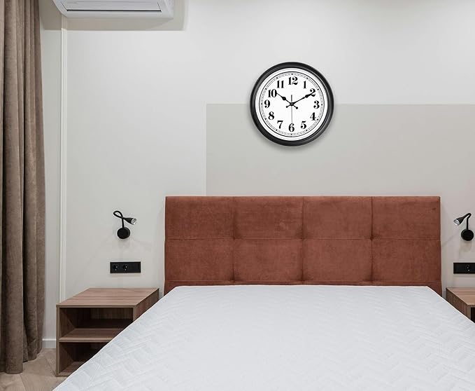 zyzamay 12 Inch Retro Wall Clock, Easy to Read Non-Ticking Round Classic,Quartz Battery Operated Wall Clocks,Decorative for Living Room,Bedroom,Kitchen,Office(Silver)