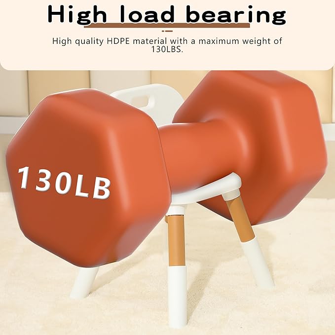 3 Level Height Adjustable Kids Chairs Plastic Preschool Chair Durable and Lightweight Child Chair with a Maximum Load Capacity of 130 pounds Suitable for Day Care, Classroom, and Home (1-Pack Beige)