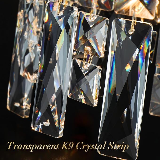 Modern K9 Crystal Pendant Lights Kitchen Island,1 Lighting Gold Chandeliers for Dining Room Light Fixtures Over Table,Hanging Chandelier for Kitchen Island Entryway Bathroom BedHead Light