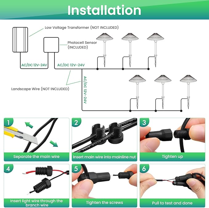 ZZXX Low Voltage Pathway Lights 5W Landscape Lighting Cast-Aluminum Waterproof 2700K LED Landscape Lights 12-24V Landscape Path Lights Low Voltage for Yard Garden Walkway,4 Pack