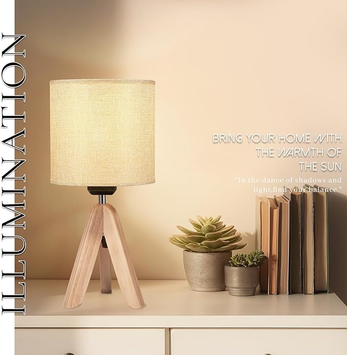 Hamilyeah Lamps for Night Stands Set of 2, Bedside Lamps with Gold Fabric Shade, Modern Table Lamps for Living Room with On/Off Switch, Simple Desk Lamps for Bedroom