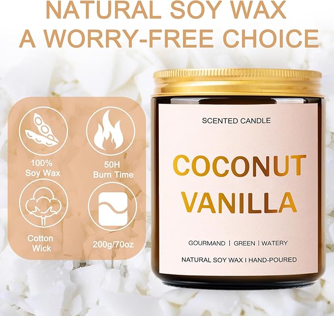 Scented Candles Set, 4 Pack Aromatherapy Candles for Home Scented, Candle Gift Set for Women, 28oz 200H Long Lasting Amber Jar Candles Soy Candles for Women Stress Relief, Relaxing, Spa, Birthday Gift