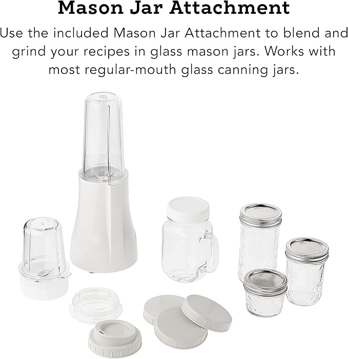 Tribest PB-350XL-A Personal Blender for Shakes and Smoothies with Portable Blender Cups, White, 5 x 5 x 16.25 inches