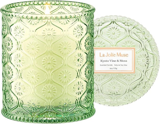 LA JOLIE MUSE Kyoto Vine & Moss Scented Candles, Vine Candles for Home Scented, Natural Soy Wax Candle, Candles Gifts for Women, 6 oz 40 Hours Burn