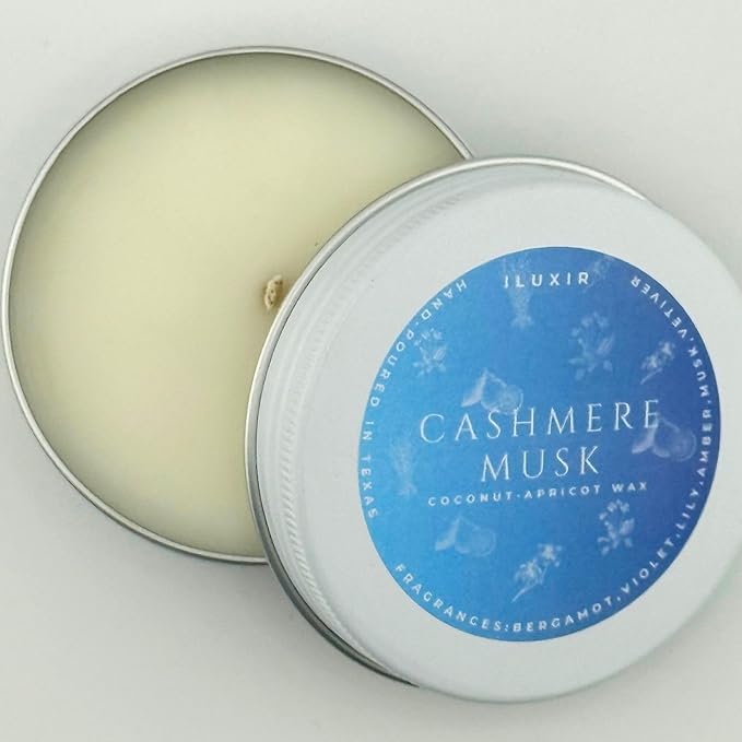 Cashmere Musk Luxury Candle – Cozy & Elegant Scent with Amber, Vetiver & Florals – Vegan, Handcrafted, Phthalate-Free, Cruelty-Free Coconut Wax Candle for Home(Pack of 4, 2 oz. Each)