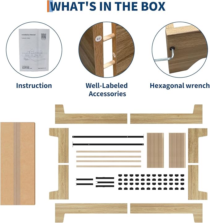 Garvee Wood Platform Bed Frame, Twin Size Bed Frame, Wood Slat Support, No Box Spring Needed, Easy Assembly, Noise-Free Design, Underbed Space for Storage
