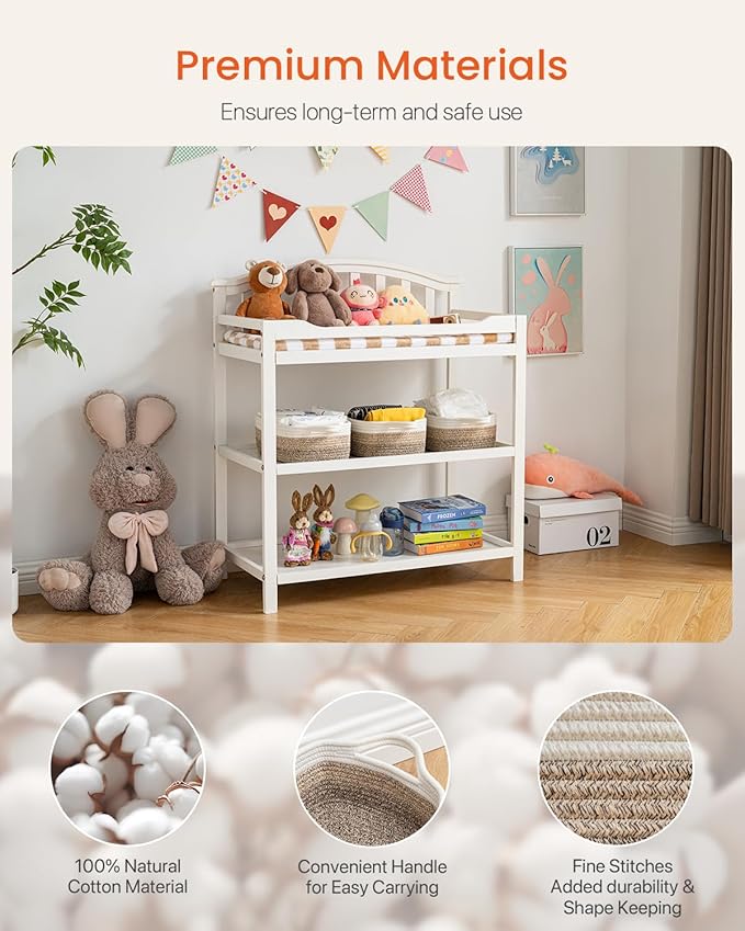 KALLAX Small Woven Basket, 12 x 8 x 4.5 Inches, Small Storage Baskets for Organizing, Gift Baskets Empty, Cute Rope Shelf Closet Storage Bins for Shelves, Dog Toy Basket, Gradient Brown