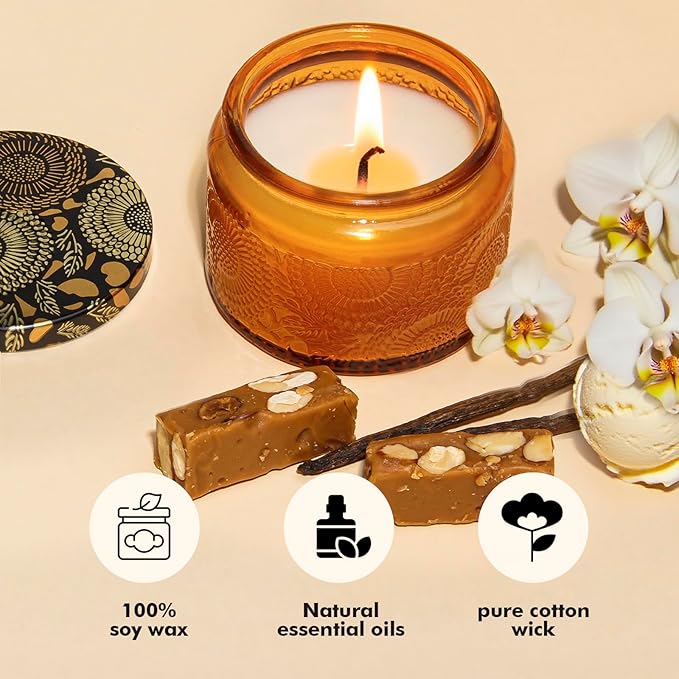 Scented Candles Gift Set 4 Pack, Natural Soy Wax Candles for Home, Natural Soy Wax, Aromatherapy Gifts Sets for Women Men, 11.2 oz-Lavender Vanilla Sandalwood Berry