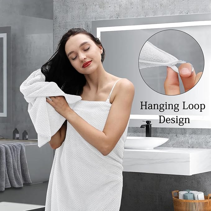 Extra Large Bath Towels Set 35x70 Inches - White Luxury 600 GSM Oversized Bath Sheet Towel,Ultra Soft Microfiber - Quick Dry,Highly Absorbent Shower Towels Spa Hotel Bathroom Towel Set (4-Pack)