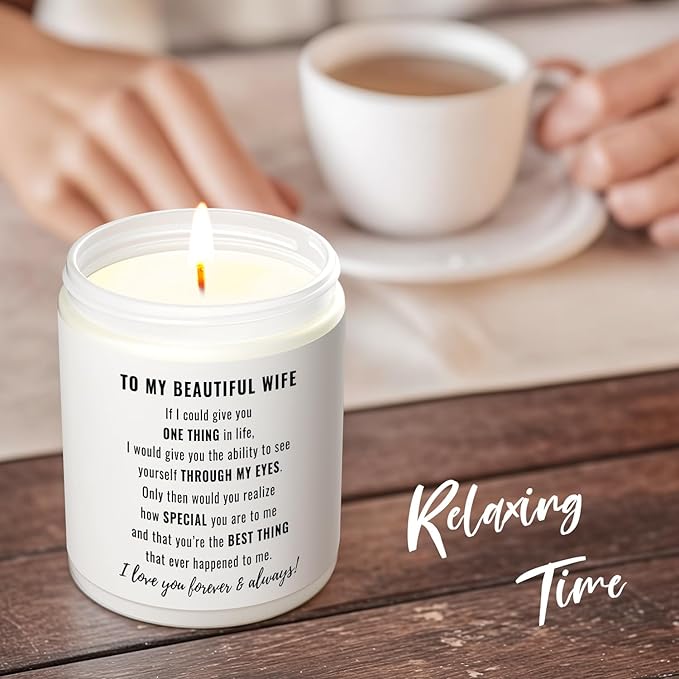Gifts for Wife, Anniversary, Birthday Day Gifts for Wife from Husband, Mother's Day, Romantic Valentine's Gift, Just BecauseGifts for Her, Christmas, to My Wife Scented Candle