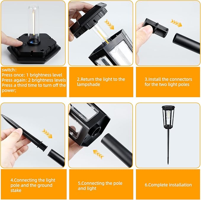 Solar Pathway Lights, Upgraded Solar Bright LED Path Lights, Outdoor Waterproof Garden Landscape Lighting with 2 Lighting Modes & Auto On/Off, for Yard, Landscape, Patio, Lawn, Path, Walkway, Driveway