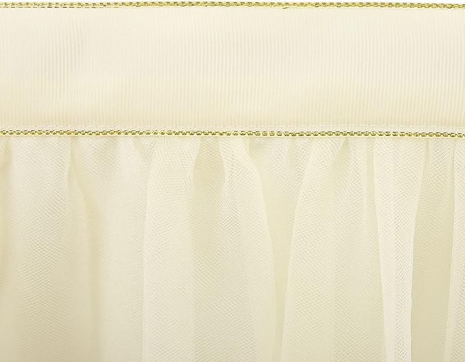 Suppromo Ivory Tulle Table Skirts for Rectangle Tables or Round Tables 9ft Tutu Table Skirt Cloth for Bridal Shower Birthday Party Baby Shower Gender Revea Banquet Decorations