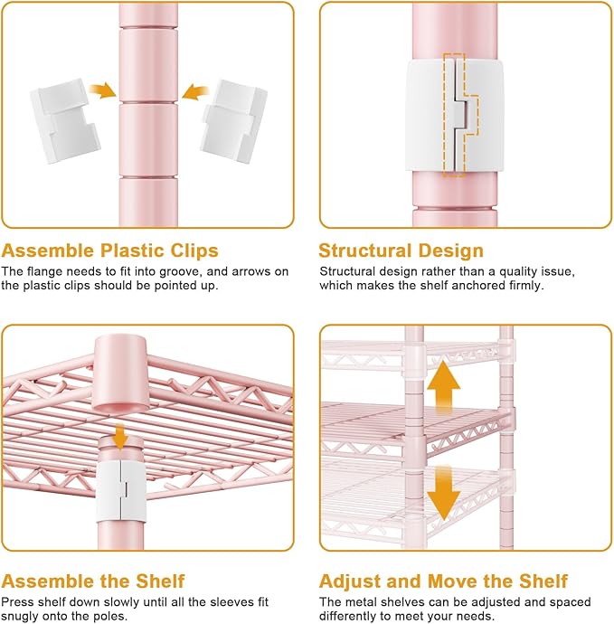 P1 Rolling Closets with Wheels and Shelves, Portable Closet Wardrobe for Clothes Hanging, Pink Clothing Storage and Organizer System for Bedroom, 35.5" W x 15.7" D x 80.5" H, Hold 500lbs