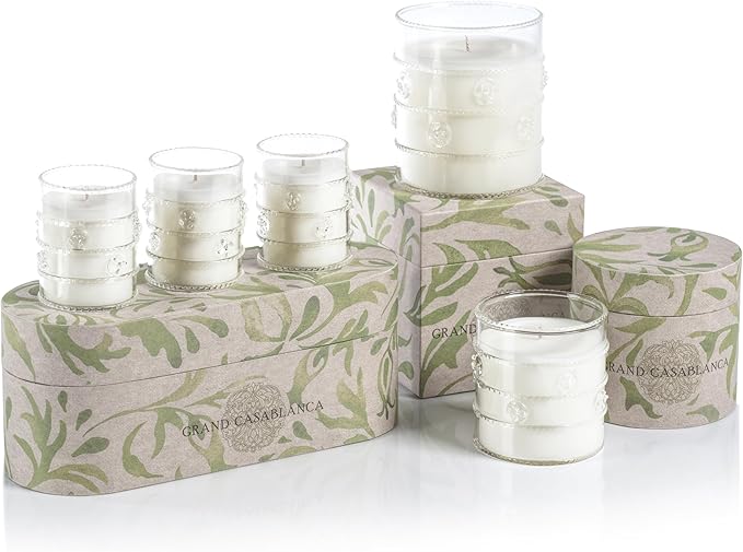 Zodax Grand Casablanca Glass Jar Scented Candle for Home Decor - Single-Wick Candle Ideal for Kitchen and Bathroom - Makes a Great Gift for Women and Men - Lily of The Valley - 12 Oz.
