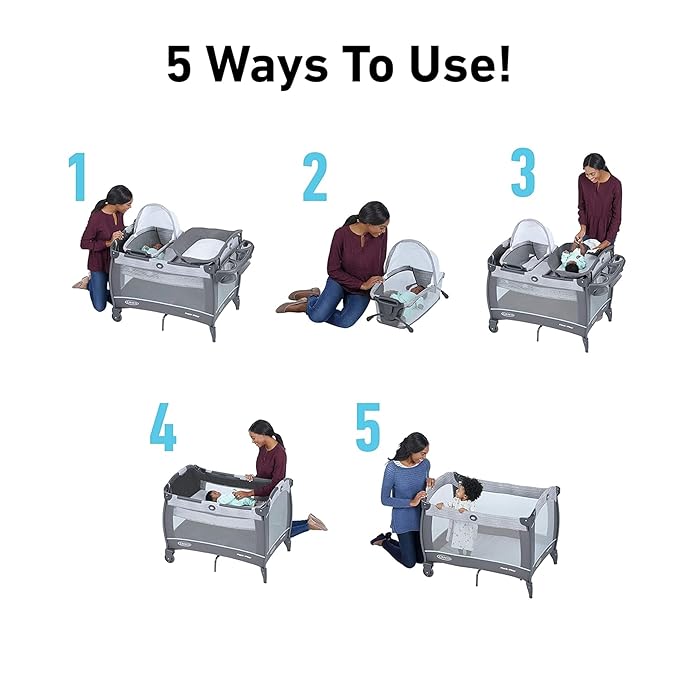Graco Pack 'n Play Close2Baby Bassinet Playard Features Portable Bassinet Diaper Changer and More, Derby