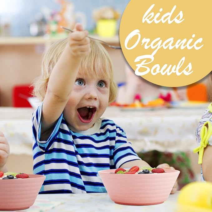 Wheat Straw Bowl Sets,6 PCS Unbreakable Cereal Bowl 36 OZ,Microwave and Dishwasher Safe Bowls,Kitchen Bowls BPA Free for Serving Soup,Oatmeal and Salad (Sakura)