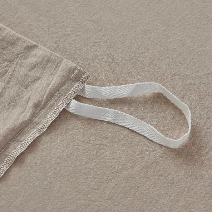 FACE TWO FACE Bedding Duvet Cover Set100% Washed Cotton Duvet Cover Linen Like Textured Breathable Durable Soft Comfy (Twin, Tannish Linen Grey)