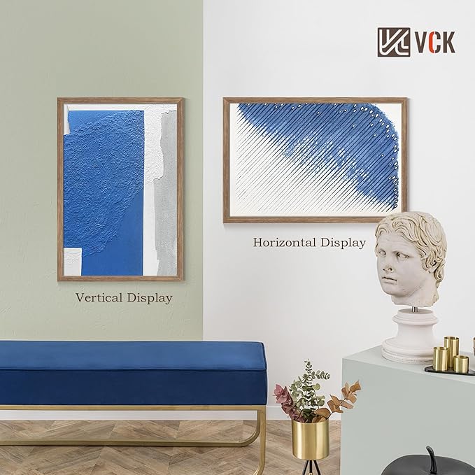 VCK 24x36 Poster Frame Set of 4 - Walnut, Gallery-Quality Wood Picture Frames, 1.1-Inch Wide Border, Polished Plexiglass, Vertical or Horizontal Wall Display for Photo/Art/Prints, Walnut