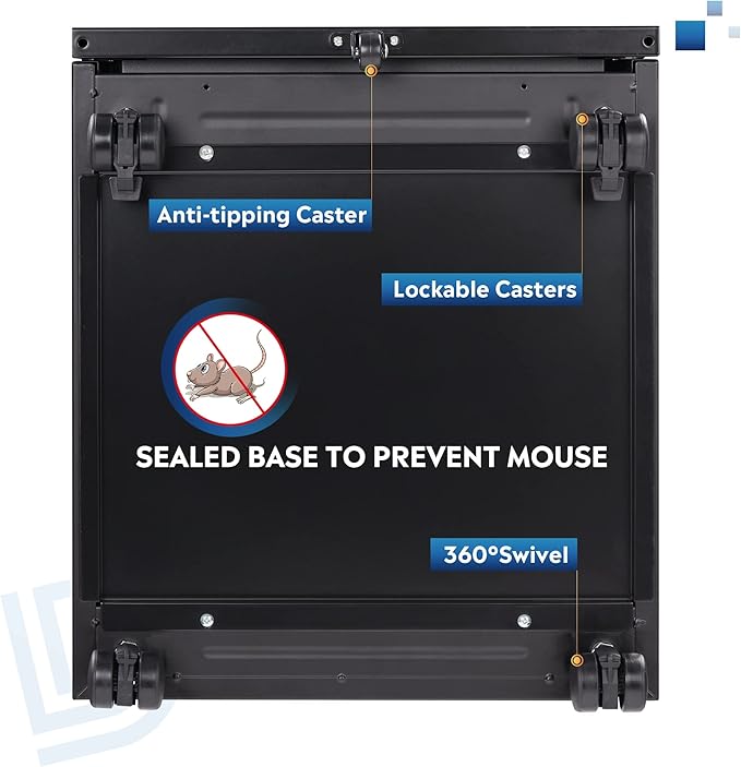 DEVAISE 3 Drawer Mobile File Cabinet with Lock, Under Desk Metal Filing Cabinet for Home Office/Legal/Letter/A4 File, Fully Assembled Except Wheels, Black