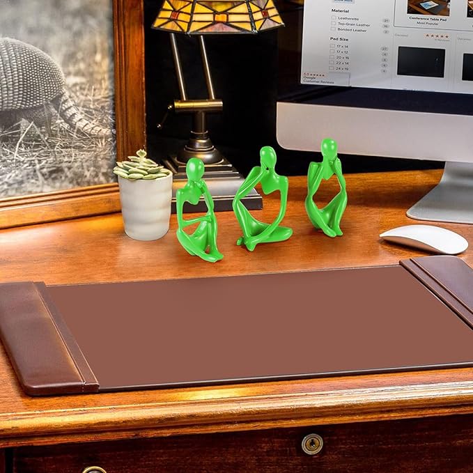 Thinker Statue Gold Decor Abstract Art Sculpture, Golden Resin Collectible Figurines for Home Living Room Office Shelf Decoration,Great Gifts Ideas (Light Green)