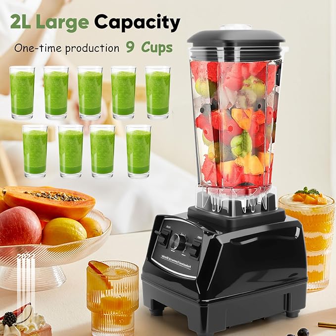 1500W Professional Smoothie and Professional Commercial Blender Tube Capacity 70oz for Frozen Drinks, Smoothies, Sauces, & More