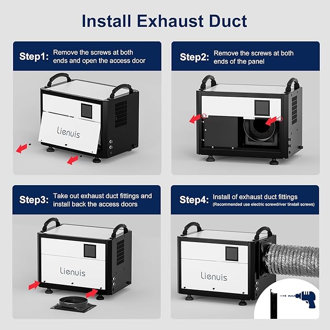 Crawl Space Dehumidifier with Drain Hose, Industry Water Damage Restoration, Auto Defrost, Memory Starting, Remote Control, CSA Listed, 110 Pints Commercial Dehumidifier for Warehouse Whole House