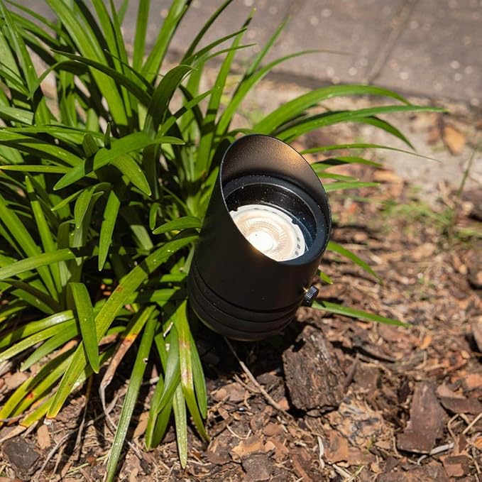 VOLT Fat Boy 12V Brass Outdoor Spotlight (Black) for Low Voltage Landscape Lighting of Yard, Lawn, Garden, Patio, Trees & House