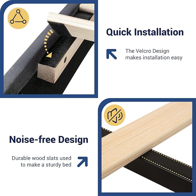 Allewie Velvet Vertical Tufted Full Size Upholstered Platform Bed Frame with 2-Tier LED Storage Headboard & 2 Storage Drawers, USB & Type-C Charging Ports, Noise-Free/No Box Spring Needed, Grey