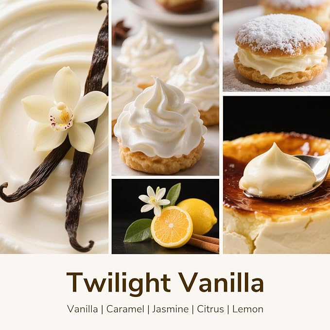 Goodpick Twilight Vanilla Scented Candles, Citrus & Floral Candles for Home, 22oz Soy Wax, 120hrs Creamy Vanilla, Relaxing Bedroom Gift