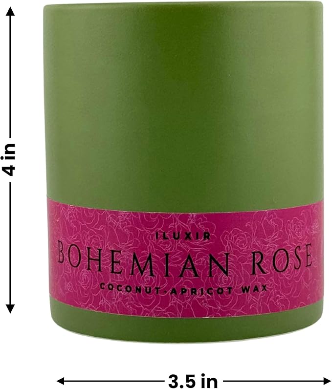 Bohemian Rose Scented Candles – 13 oz Natural Coconut Wax Candle for Home, Office, Relaxation & Gifting – Eco-Friendly, Long Burning Decorative Candle with Luxury Gift Box