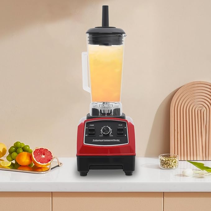 Eapmic Professional Blender, 2000ml Capacity, 2200W Power, 45000RPM Speed, Red Color, Smoothies and Shakes