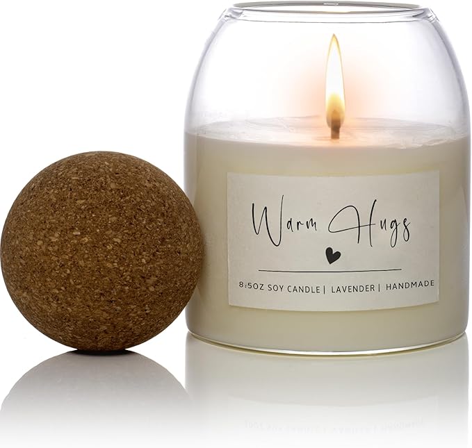 Warm Hugs Scented Candles Gifts, Sympathy Gift Hug Candle, Thinking of You Get Well Soon Gifts for Women, Long-Lasting Candle Burns for 60-Hours