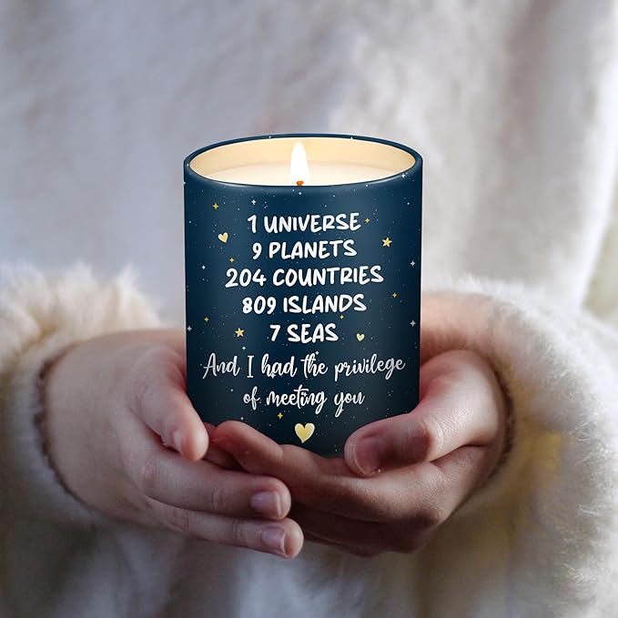 OASSIE Birthday Gifts for Him Her Couple - Long Lasting Vanilla Lavender Candle 10 oz - Anniversary Wedding Gifts for Men Women Boyfriend Girlfriend Husband Wife Friends