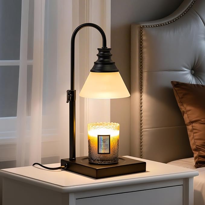 TantaScent Electric Candle Warmer Lamp in Vintage Birdcage Design with Timer – Scented Jar Candle Melter for Home Decor, Housewarming, Birthday, and Christmas (Includes 2 Bulbs) (Frosted White)