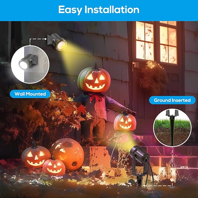 ZYAN Low Voltage Landscape Spotlights LED Landscape Lighting with Sensor, IP65 Waterproof Outdoor Lights for Yard Garden Pathway, Plant Tree Spoltights Dimmable with Timer, Auto ON/Off (6 Pack)