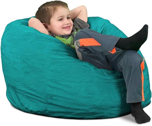 Ultimate Sack Kids Bean Bag Chair, Oversize Bean Bag Chair for Adults, Comfy Chair Bean Bag Couch Lounge Sofa Loveseat Furniture | Teal Suede