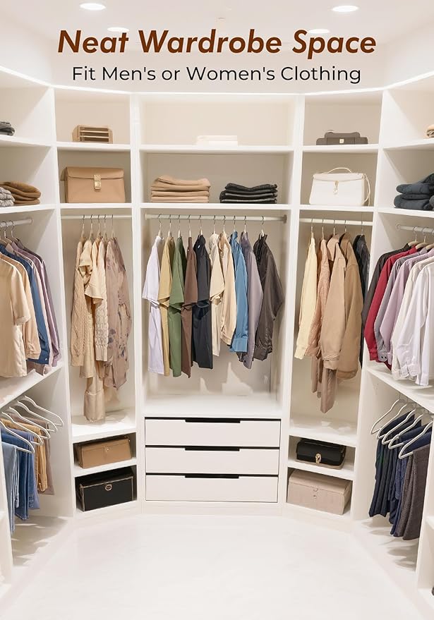 HOUSE DAY Ivory Velvet Hangers 50 Pack - Non Slip Felt Hangers Closet Essentials, Premium Space Saving Hanger, Gentle on Clothes, Sturdy Shoulder Design