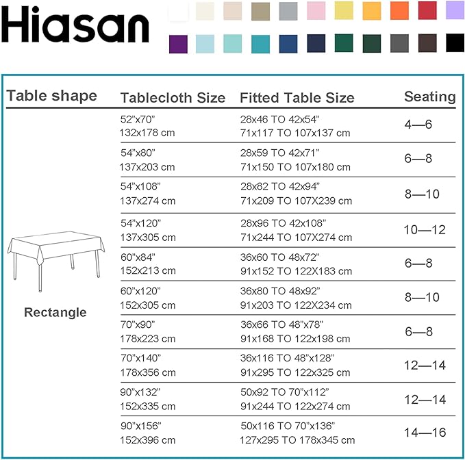 Hiasan Royal Blue Tablecloth for Rectangle Tables - Waterproof and Spillproof Washable Fabric Table Cloth for Dining Room Kitchen Party, 52 x 70 Inch