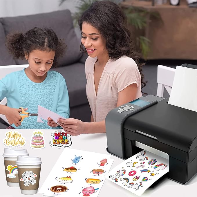 Full Sheet Sticker Paper for Laser & Ink Jet Printers, 8.5" x 11" Full Sheet Address Shipping Label, 200 Sheets 200 Labels