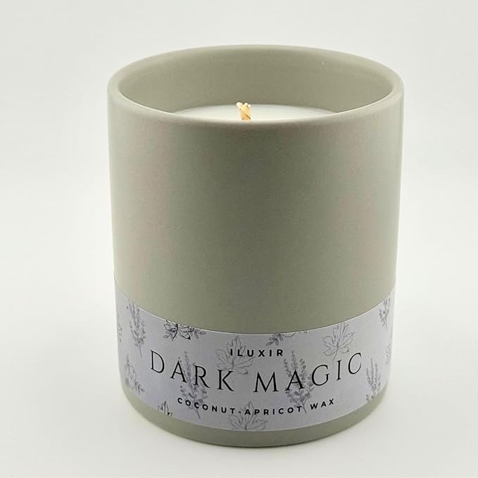 Eucalyptus Amber Musk Scented Candle – Bold Cologne-Inspired Luxury Aroma – Hand-Poured Coconut-Apricot Wax, Long-Lasting Burn, Phthalate-Free (13 oz, Gift Box) – Dark Magic