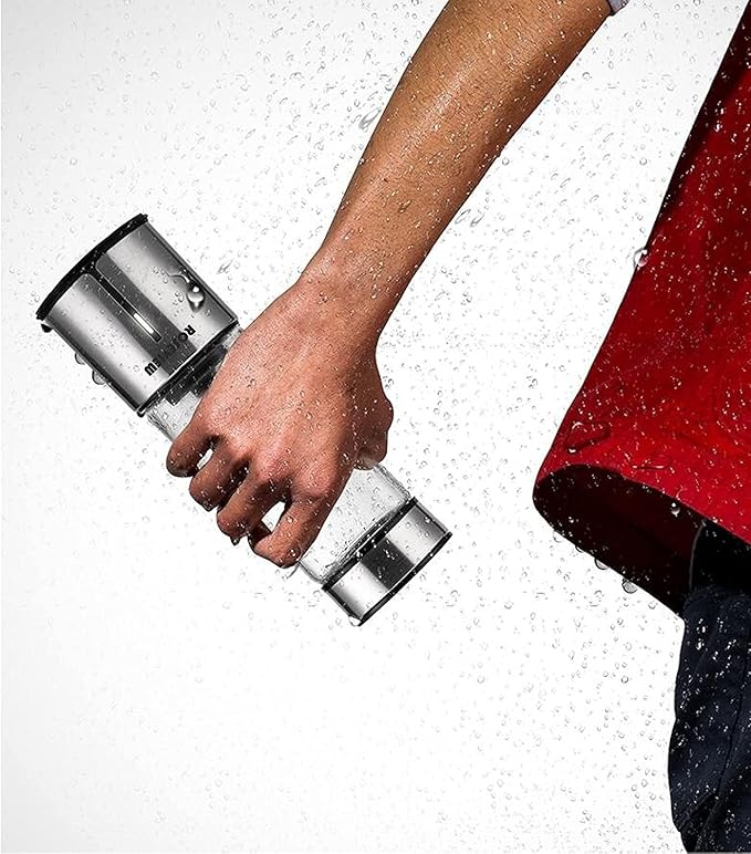 Portable Smoothie blender Glass bottle Mini USB rechargeable 2 battery Handheld Shakes blend Cup USB juicer Cordless (BlackSteel)