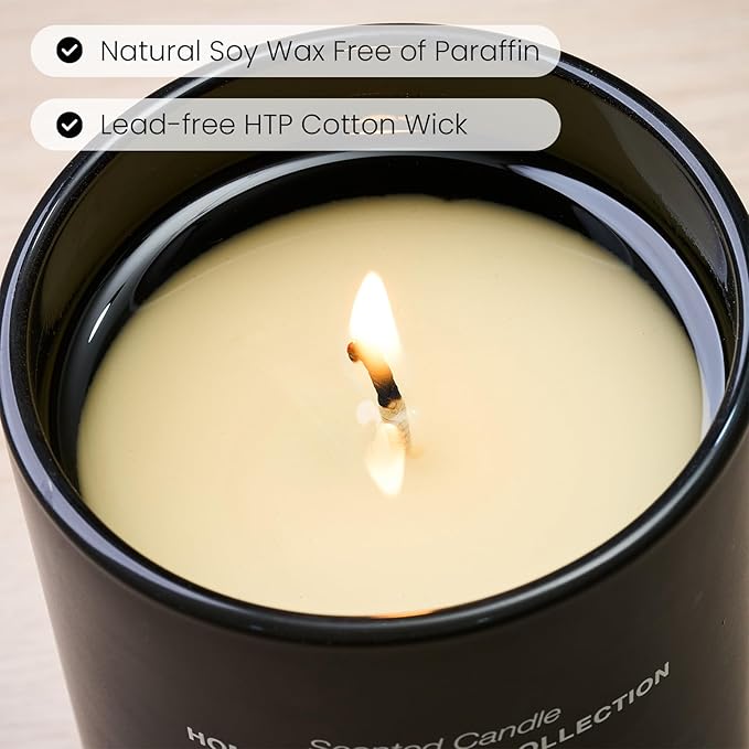 M&SENSE Natural Soy Candle| Vanilla Sandalwood | 8.82 oz, 50H Burn | Minimalist Scented Candle for Relaxation, Gifting, Home Décor | for Bedroom, Office, Party Medium