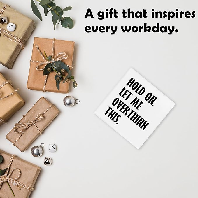 Hold On Let Me Overthink This Framed Canvas Print Poster - 11.8’’ Funny Canvas Artwork Prints - Wall Painting Favors For Friend Family Coworker - Aesthetic Wall Art Decor For Home Bedroom Office - A04