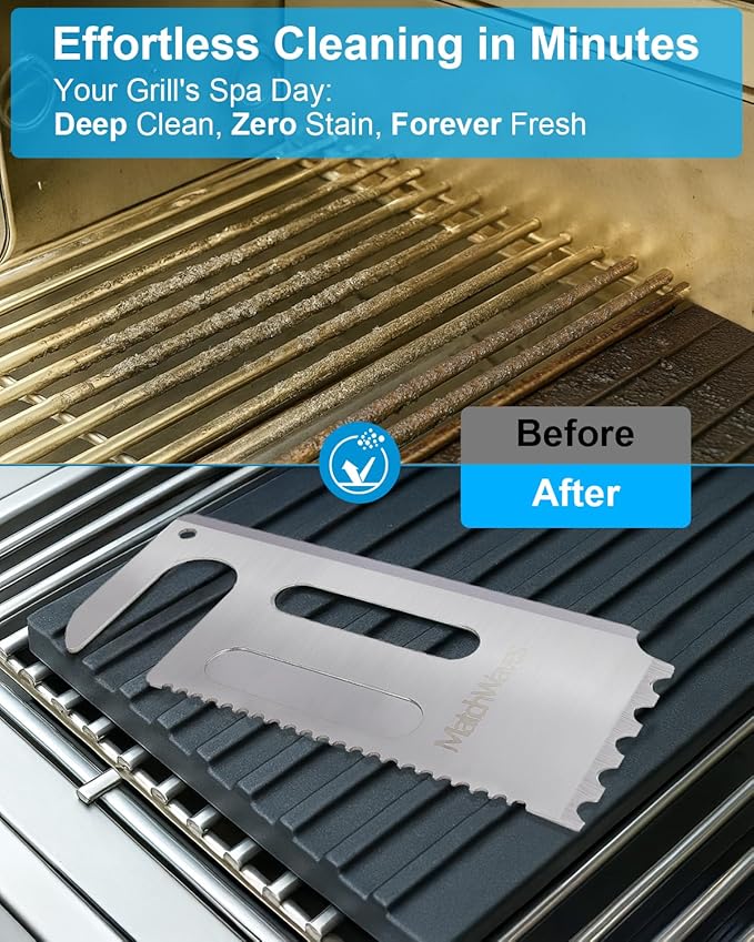 Stainless Steel Grill Scraper, Grill Grate Cleaner for Traeger Grills - Safe Bristle-Free Grill Cleaning Tool